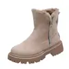 Nuevas Botas de Nieve de Invierno 2025 para Mujer Zapatos de Mujer Forrados de Felpa Botas Calientes Cotton Shoes Transfronterizos de Aliexpress Botas de Talla Grande para Mujer