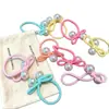 Elásticos de Cabelo Prateados para Crianças, Faixas de Cabelo com Laço para Menininhas, Anéis de Polegar com Pérolas, Cordas de Cabelo Trançadas para Meninas, Elásticos de Cabelo para Bebês