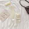 [7A] Calcetines Largos de Algodón Peinado Suministro Directo de Fábrica JK Lazo Ramio Antibacteriano Color Sólido Calcetines para Mujer Calcetines Dulces de Apilamiento