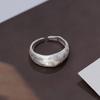 Anillo Nalan de Plata Esterlina S925 Simple Cepillado de Cara Ancha Estilo Ins Joyería con Sensación de Diseño Fresco para Mujer R01517