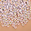 Cuentas de Letras Inglesas Estampado en Caliente para Manualidades Niños Educación Temprana Joyería Cuentas Sueltas Pulseras Tejidas a Mano Accesorios para Collares