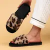 Pantuflas de Casa con Estampado de Leopardo y Punta Abierta Explosiones Transfronterizas de Amazon Pantuflas con Estampado de Leopardo Primavera y Otoño Cuatro Estaciones Pantuflas de Piso