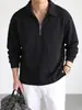 Sudadera con Capucha para Hombre de Manga Larga y Solapa Otoño 2026 Estilo Old Money Color Sólido Casual Versátil Hombre