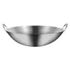 Loja Wok Mais Vendido de Aço Inoxidável com Duas Alças, Panela de Cozinha Multifuncional, Frigideira Antiaderente Sem Revestimento para Uso Doméstico, Diâmetro Grande
