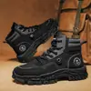 Zapatos de Hombre Estilo Británico para Trabajar en Obras de Construcción, Antideslizantes y Resistentes al Desgaste, Deportes de Montañismo al Aire Libre Botas Martin de Suela Gruesa de Malla Ks8809