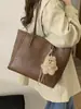 Bolsa Feminina Estilo Britânico Outono e Inverno Xadrez Dupla Face Moda Estilo College Bolsa de Ombro Grande Capacidade Bolsa Tote Estilo Preguiçoso