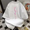 Camiseta Oversized de Manga Curta com Estampa de Letras, Estilo Verão 2025, Design Street Style para Homens e Mulheres, Top Soltinho