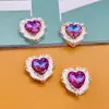 Aleación circonita multicolor corazón de melocotón cuentas multipaso DIY accesorios para joyería con cuentas collar cadena para teléfono móvil materiales para ropa