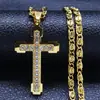 Amazon Cross-Border Popular Design de Aço Inoxidável Nicho Trendy Colar com Pingente de Cruz de Diamante Pronto para Venda