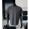 Camiseta de Manga Corta para Hombre de Verano, Protección Solar, Gris Oscuro, Sensación de Hielo, Secado Rápido, Hombro Normal, Corte Ajustado, Estilo Americano, Peso Pesado, Deporte, Fitness, Media Manga