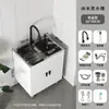 Fregadero de Cocina de Acero Inoxidable para Uso Doméstico, Fregadero Único Integrado para Unidad de Alquiler en Balcón, Gabinete Combinado Simple de Pie