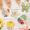 Artesanías de Madera Decoración de Pascua Huevo de Halloween DIY Embrión Blanco Pieza de Madera para Graffiti Pintada para Niños Colgante Pequeño