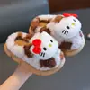 Pantuflas de Algodón para Niños Otoño e Invierno Estilo Nuevo Niñas Dibujos Animados Cálidas de Felpa Niños Pequeños Hogar Niñas Pequeñas Zapatos de Algodón