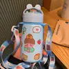 Novo copo térmico estilo japonês de alta aparência, celebridade da internet, portátil, pequeno, fofo, para usar na transversal, mini, estilo Ins, copo de água para crianças, estudante