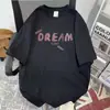 Camiseta Elegante de Manga Corta de Gama Alta para Hombre, Ropa de Marca de Moda Americana High Street para Verano, Top Holgado de Media Manga Versátil y Moderno