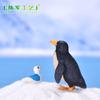 Simulação pinguim pai e filho micro paisagem pvc plástico ornamentos oceano paisagem paisagismo acessórios fofos ornamentos animais