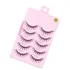 Cinco Pares de Cílios Postiços Diabinho Cluster Único Cabelo de Fada de Desenho Animado Maquiagem Natural Nude Cílios Diários Lentes de Contato Cor de Rosa