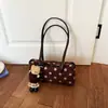 Bolso tote de lunares estilo ins coreano, bolso casual de lino para otoño, nuevo bolso versátil para el hombro y la axila para el día a día 2026