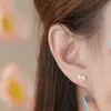 Pendientes de Corazón de Plata Pura S999 Yongcheng con Cierre de Rosca Estilo Coreano Corazón Girly Estéreo Pendientes Exquisitos Versátiles Dropshipping