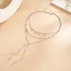 Collar de Cadena para Clavícula con Lentejuelas Geométricas de Rombo y Borlas, Estilo Europeo y Americano Transfronterizo, Simple, Lujo Ligero, Sentido de Alta Gama, Collar de Nicho