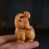Souvenir de Navidad Talla en Madera de Ciprés Llavero Colgante Navideño Productos de Madera del Zodiaco de Dibujos Animados Dragón, Serpiente y Año del Caballo