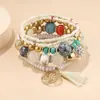 Pulseiras Bohemianas de Múltiplas Camadas Mais Vendidas no Exterior, Joias de Viagem Personalizadas com Contas de Turquesa, Pulseiras Europeias e Americanas, Acessórios de Mão para Comércio Exterior