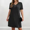 Europeu e Americano Transfronteiriço Amazon Verão 2026 Novo Vestido de Gola V Manga Curta Plus Size Moda Feminina Elegante e Estiloso Comércio Exterior