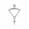 Pendientes de Acero Inoxidable con Cadena y Rosca Interna de Fondo Plano, Aretes de Tachuela, Perforaciones en el Cartílago del Oído, Venta Directa del Fabricante, Accesorios para Orejas de Gama Alta para Nicho