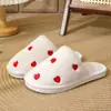 Zapatillas de Algodón Cálidas de Felpa con Suela Gruesa para Mujer, Puntera Cerrada, para Otoño e Invierno, Interiores y Exteriores, de Corazón, Transfronterizas, Zapatos Cálidos de Felpa para Mujer
