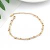 Pulseira de Contas Redondas Simples Estilo Mori Coreano Personalidade Feminina Camadas Múltiplas Contas Redondas Corrente Pulseira Ouro Rosa Contas de Aço Titânio Atacado