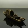 Latón antiguo barco incienso inserto incienso Zen ceremonia del té quemador de incienso decoración vintage colección objeto antiguo latonería
