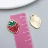 Aleación de Goteo de Aceite Colgante de Fruta Cereza Roja Fresa Manzana Accesorios para Joyería DIY Pulsera Pendientes Llavero Encanto