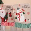 Suprimentos de decoração de Natal transfronteiriços Criativo Desenho animado Velho boneco de neve Capa de cadeira Veludo branco Layout de cena Presente