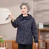 Chaqueta Bordada de Moda Primavera y Otoño para Abuelas, Corte Ajustado que Reduce la Edad, para Mujeres de Mediana Edad y Mayores, Elegante Top Holgado que Adelgaza, de Manga Larga
