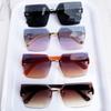 Tendencia de moda, gafas de sol de montura grande sin marco, estilo europeo y americano, con protección facial, anti-UV, estilo callejero, cóncavas.