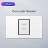 Tipo 118 Diseño de Vidrio Templado Tecla de Piano Blanca Enchufe de Interruptor 16/20A Enchufe Universal Estándar Americano, Británico y Europeo