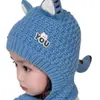 Gorro para Niños 2025 Nuevo Gorro de Lana de Invierno Bufanda Integrada Gorro con Protección para las Orejas Niños y Niñas Dibujos Animados Cálido Gorro de Punto