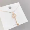 Suministro transfronterizo collar clave mujer nueva personalidad microincrustado circonita candado cadena clavícula moda joyería de moda