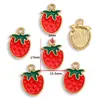 Acessórios de Joias DIY de Liga com Gotejamento de Óleo Pingente de Fruta Morango Banana Pulseira Colar Pingente de Chaveiro W452