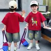 Conjunto de Verano de Manga Corta para Niños 2026 Nuevo Fresco y Elegante Conjunto de Dos Piezas de Moda para Bebé Ropa Coreana de Verano para Niños