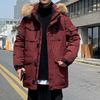 Chaqueta de plumón de invierno transfronteriza de comercio exterior, nueva chaqueta de plumón de pato blanco gruesa para estudiantes, con capucha, para exteriores, de longitud media
