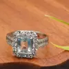 Anel Quadrado de Topázio Natural com Design de Diamante, Luxo Leve, Nicho, Estilos Diversos, Modelo 9029, Retrô Artístico