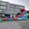 Tobogán Inflable y Piscina Combinados Dos en Uno, Instalaciones de Diversión Refrescantes para el Verano, Diseño de Escalón Antideslizante