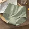 Calcinha Feminina de Algodão Puro com Cintura Alta e Estampa de Letras, Forro Respirável e Antibacteriano, Calcinha Simples de Cintura Média-Alta para Meninas