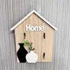Gancho de Llave Estilo Jarrón Casa de Madera Simple Gancho para Abrigos en la Pared Detrás de la Puerta Decoración Creativa para Pared del Hogar Dormitorio