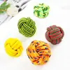 Color Caramelo Bola de Algodón Resistente a Mordidas Cuerda de Algodón para Perro Juguete de Bola de Cuerda para Mascota Nudo de Cuerda para Mascota Pastor de Border