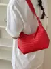Bolso de Hombro Simple de Moda para Mujer, Diseño Minimalista, Bolso de Axila, Bolso Transfronterizo de Mano Súper Popular con Patrón Tejido