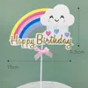 Decoración de Pastel Arcoíris Enchufe Niños Bebé Estrellas Nube Globos Feliz Cumpleaños Accesorios para Hornear Horneado