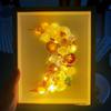 Moldura de madeira tridimensional oca 3cm concha artesanal diy luz noturna luminosa a4 pacote de material de montagem de mesa 10 polegadas