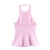 AliExpress Comercio Exterior Transfronterizo Venta al por Mayor 2025 Verano Nuevo Versátil Color Sólido Falda Corta Cuello Top Sin Mangas
